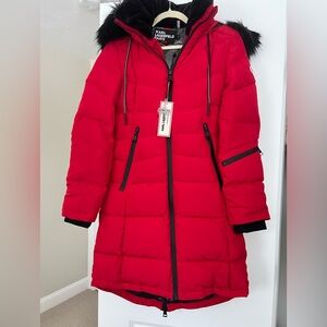 Removable Faux Fur-Trim Down-Blend Jacket Karl Lagerfeld